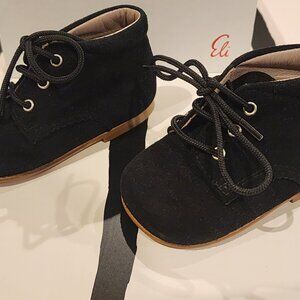 Cucada by Eli Black Suede Baby Booties - Size 18, New in Box